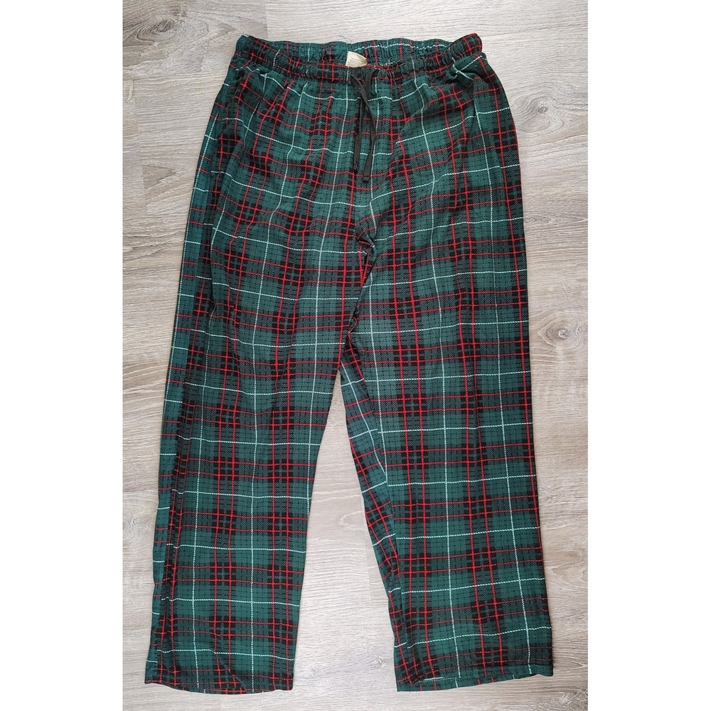 Open Trails Fleece Pajama Sleep Pants Size‎ L Christmas Plaid Soft Warm